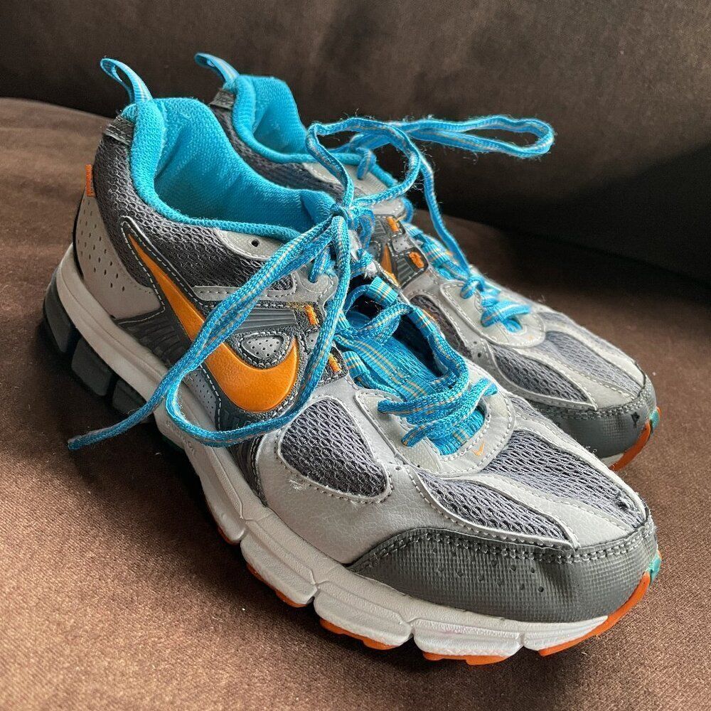 Nike Pegasus 27 Trail Sneaker Woman’s Size 7 Gray Turquoise Orange 407902-002